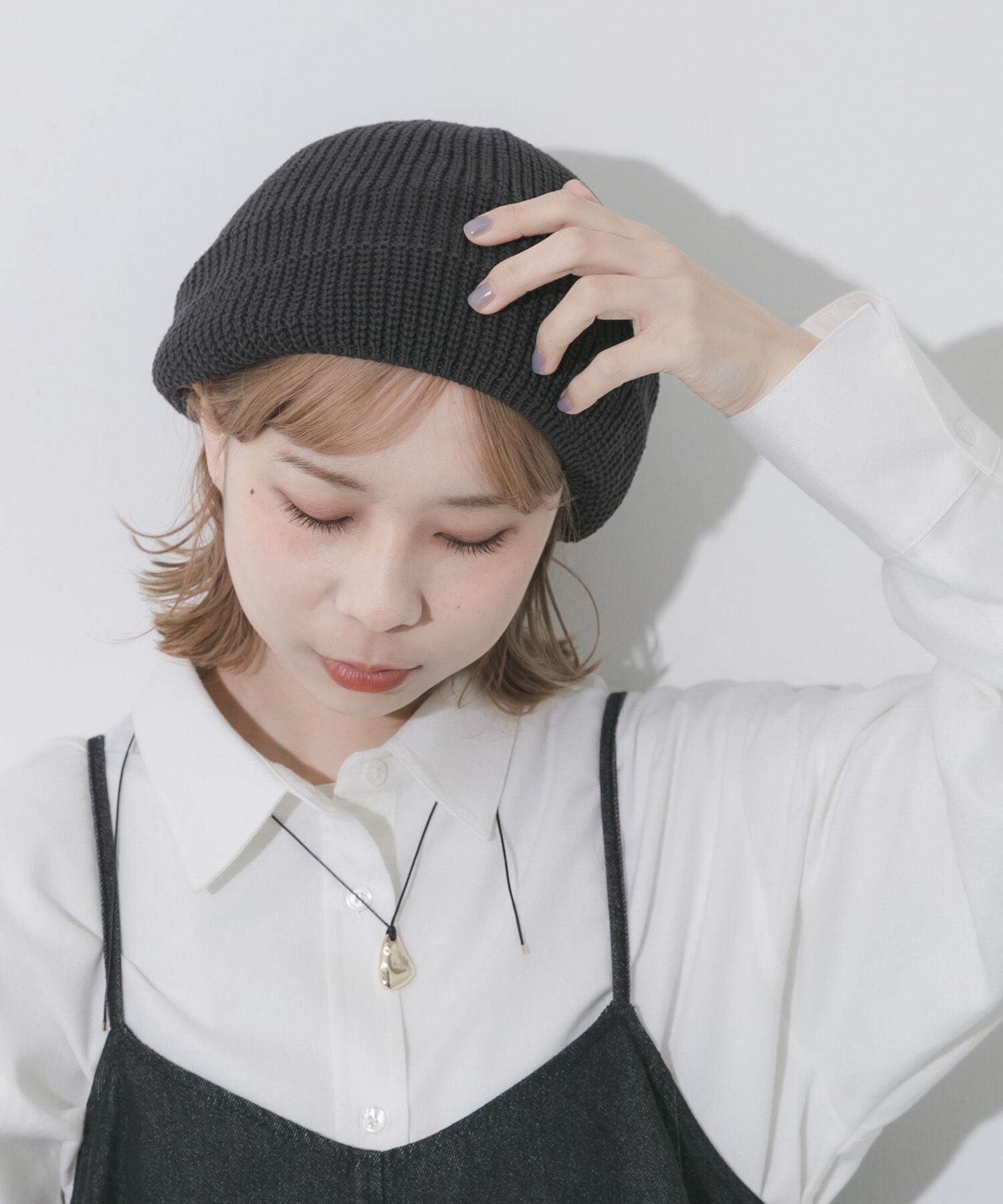 SMELLY「リブニットベレー」|ハンチング・ベレー帽|