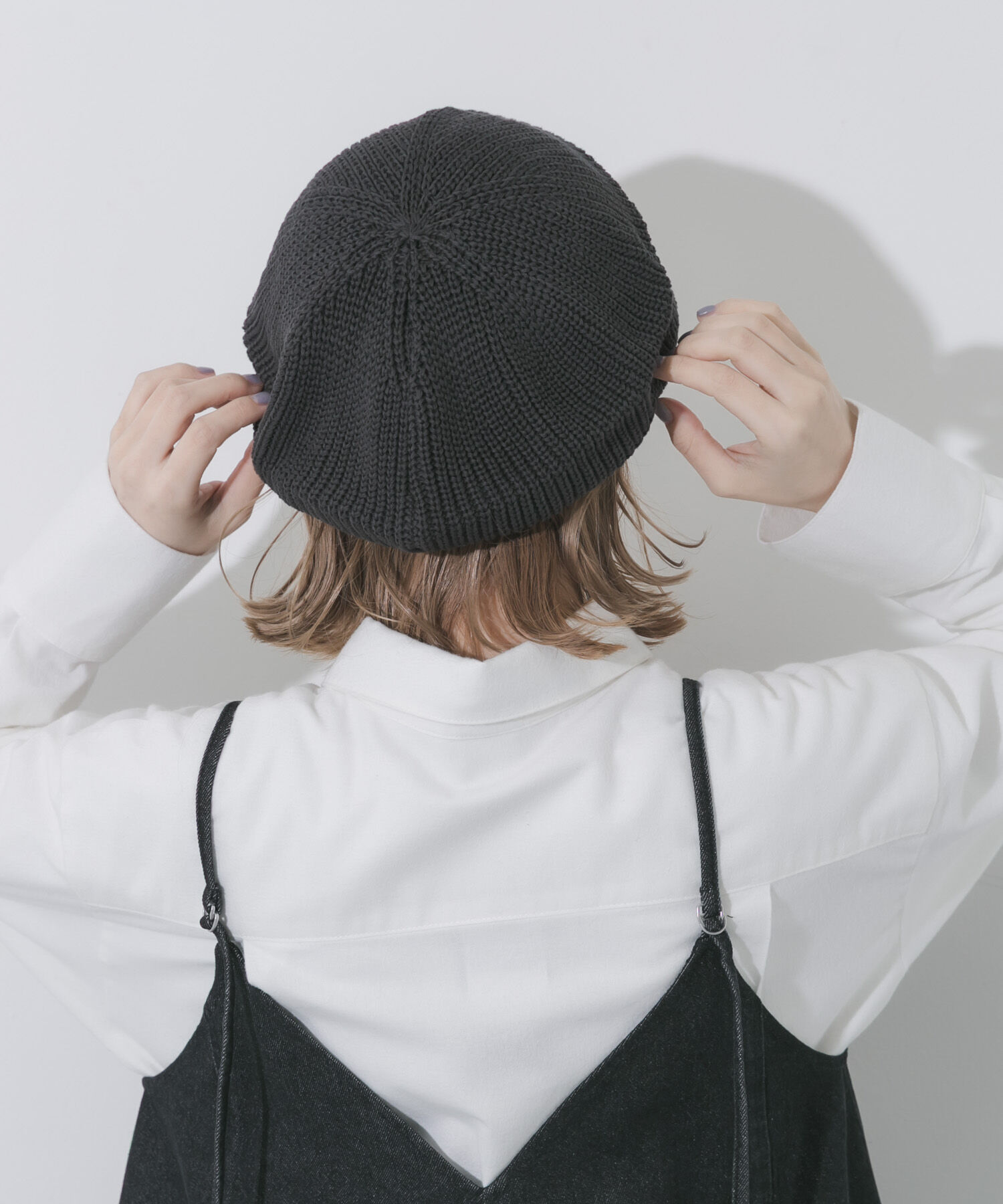 SMELLY「リブニットベレー」|ハンチング・ベレー帽|