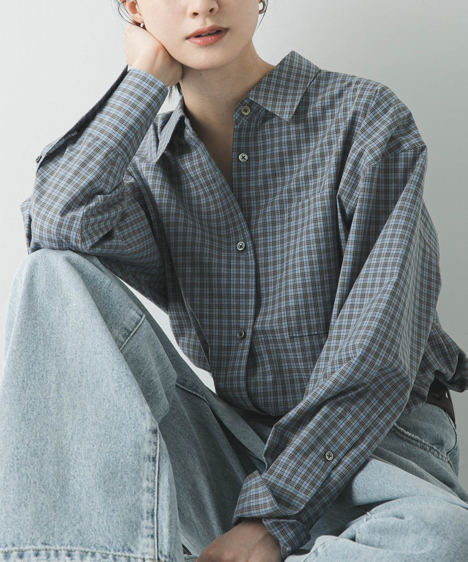 URBAN RESEARCH「レギュラーカラーチェックシャツ」|シャツ・ブラウス|ライトブルー