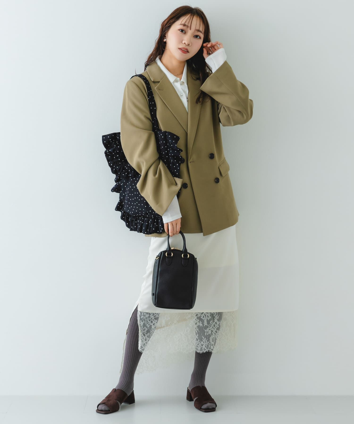 RODE SKO「シュシュセットサイドフリルトート」|トートバッグ|