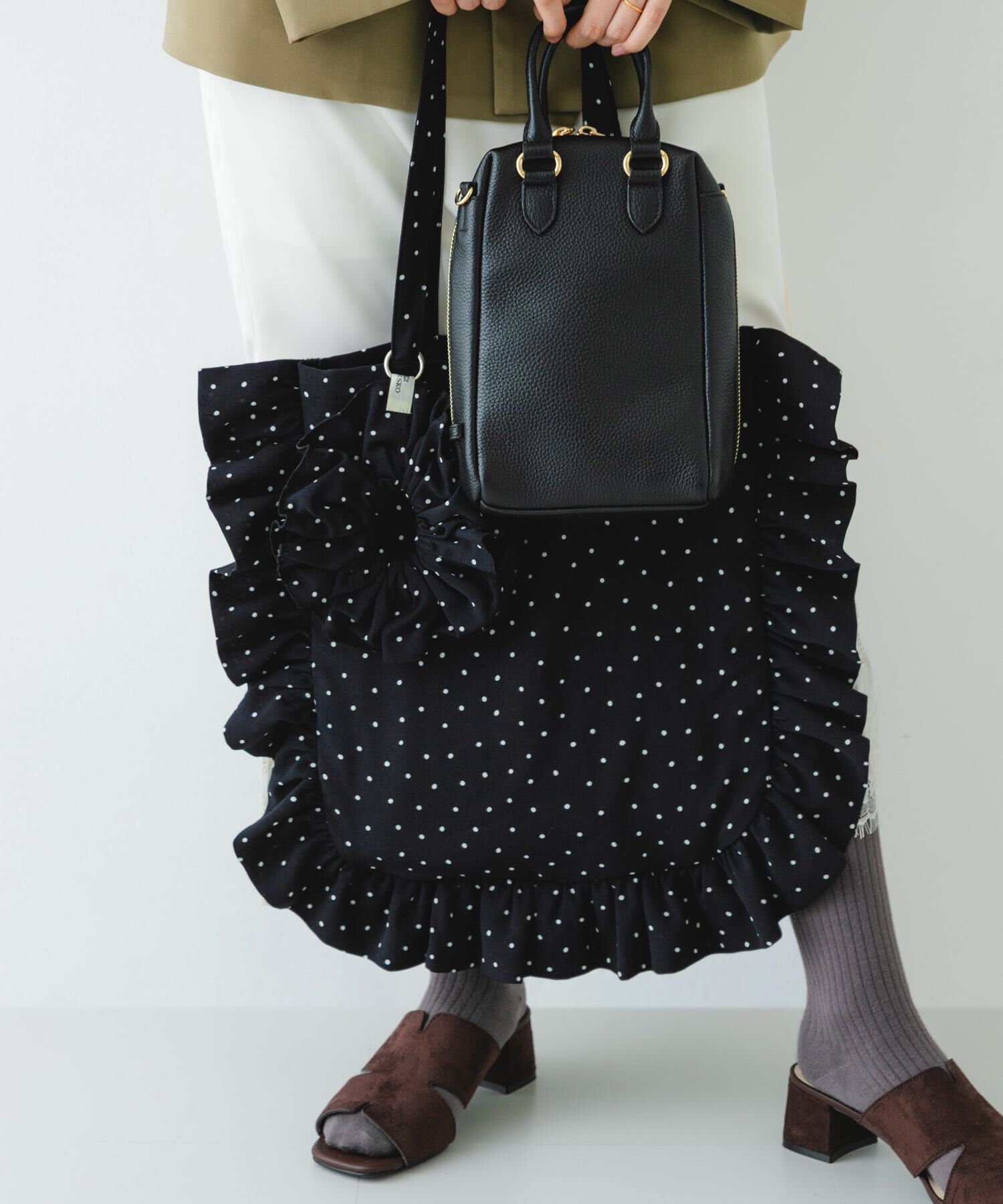 RODE SKO「シュシュセットサイドフリルトート」|トートバッグ|