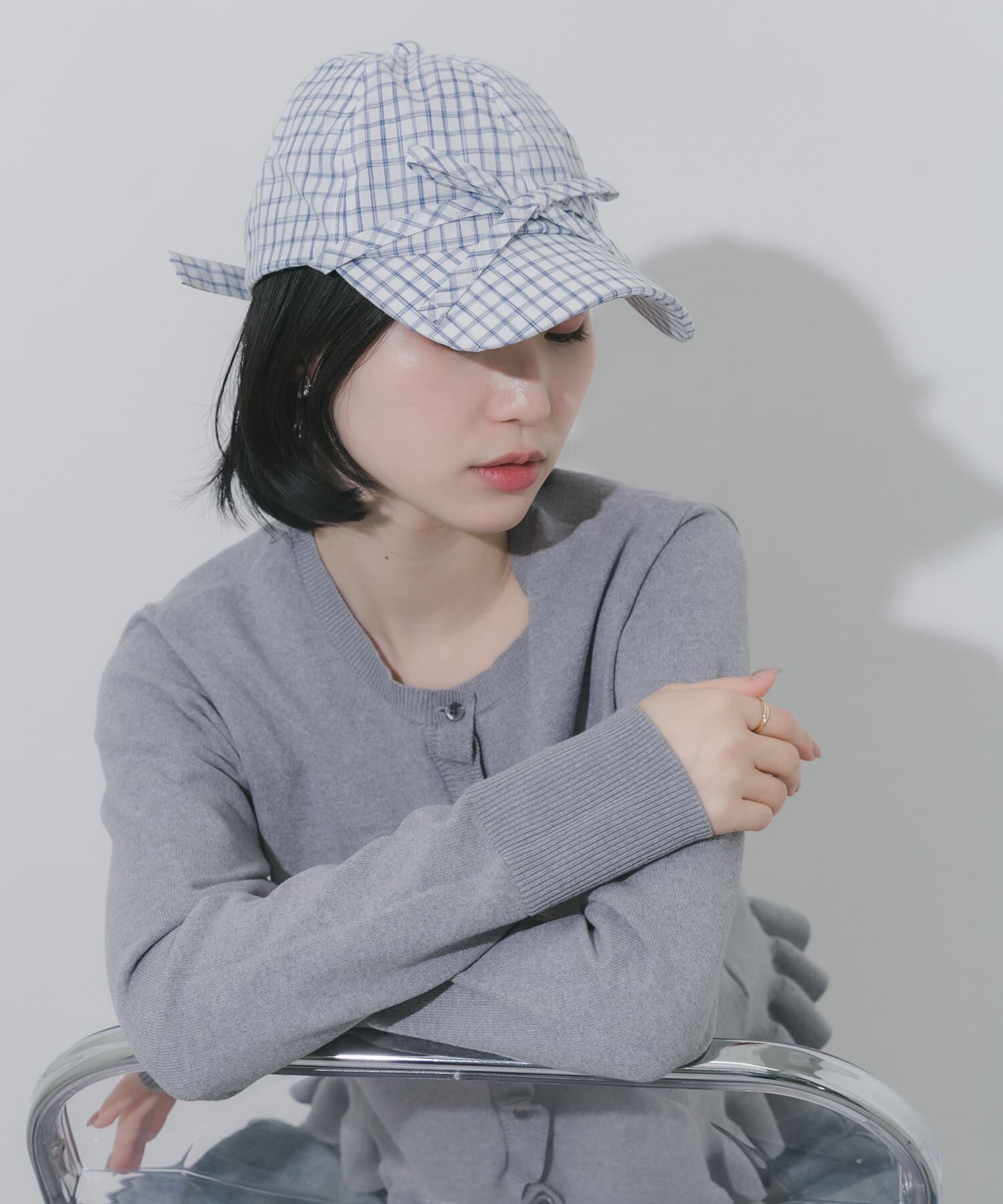 SMELLY「フロントリボンチェックキャップ」|キャップ・キャスケット|