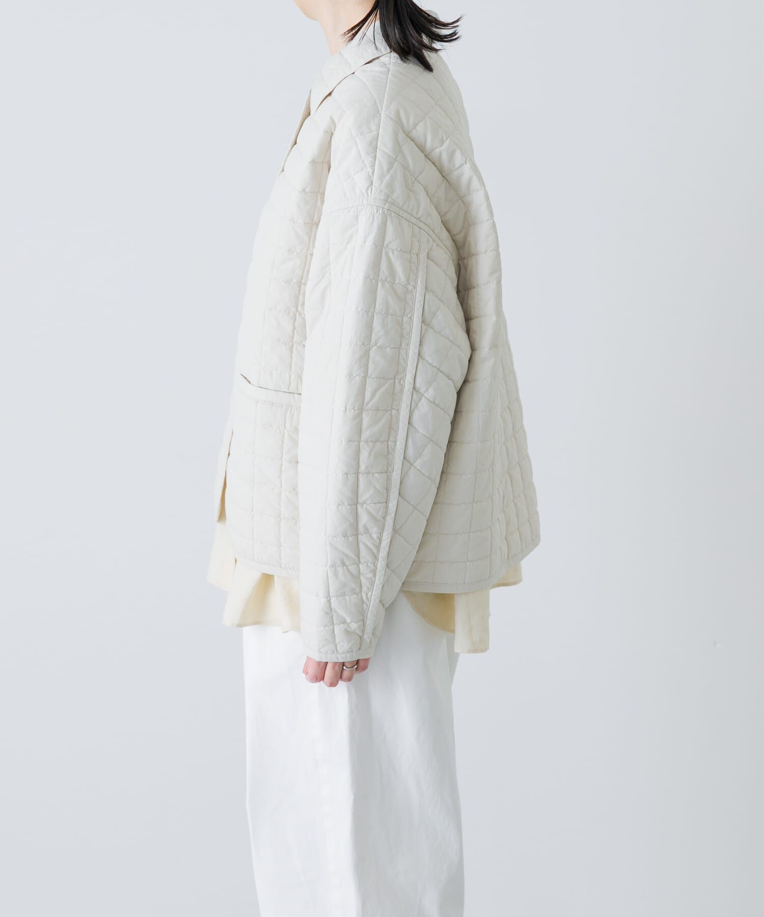 かぐれ「コットンキルトジャケット」|ダウン|