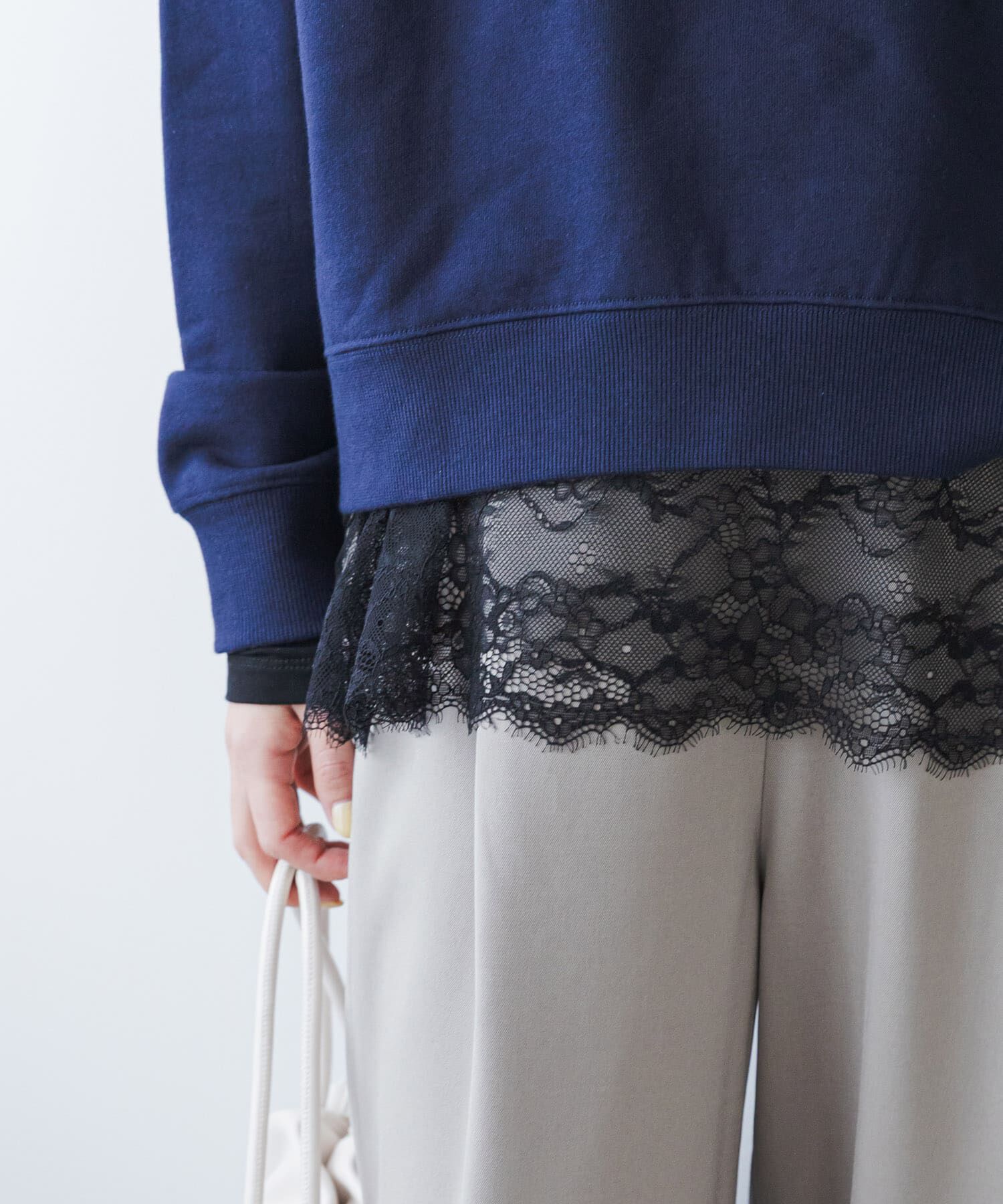 URBAN RESEARCH DOORS「レースドッキングカットソー」|Tシャツ・カットソー|