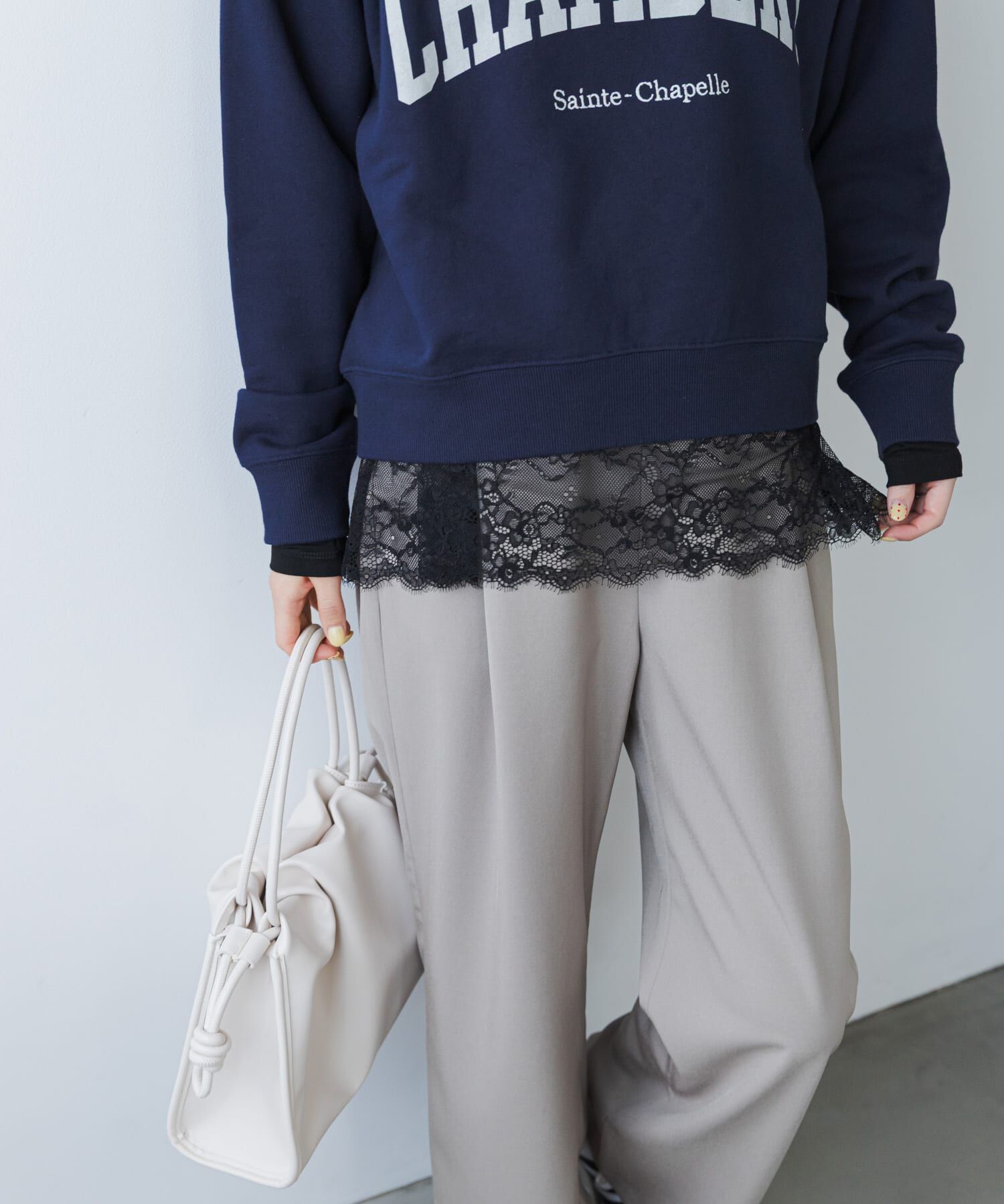 URBAN RESEARCH DOORS「レースドッキングカットソー」|Tシャツ・カットソー|