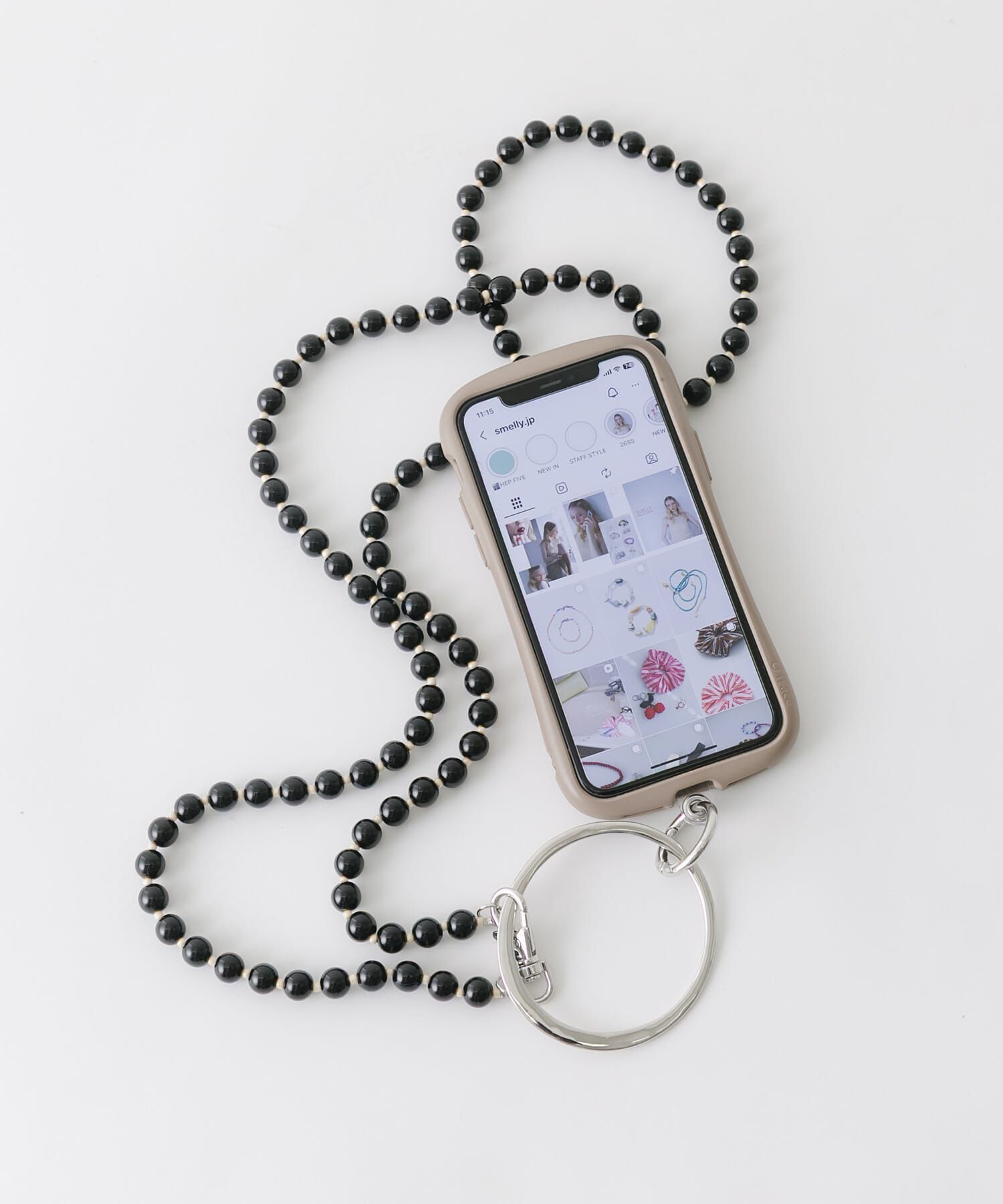 SMELLY「カラーボールマルチショルダー」|モバイルケース|ブラック