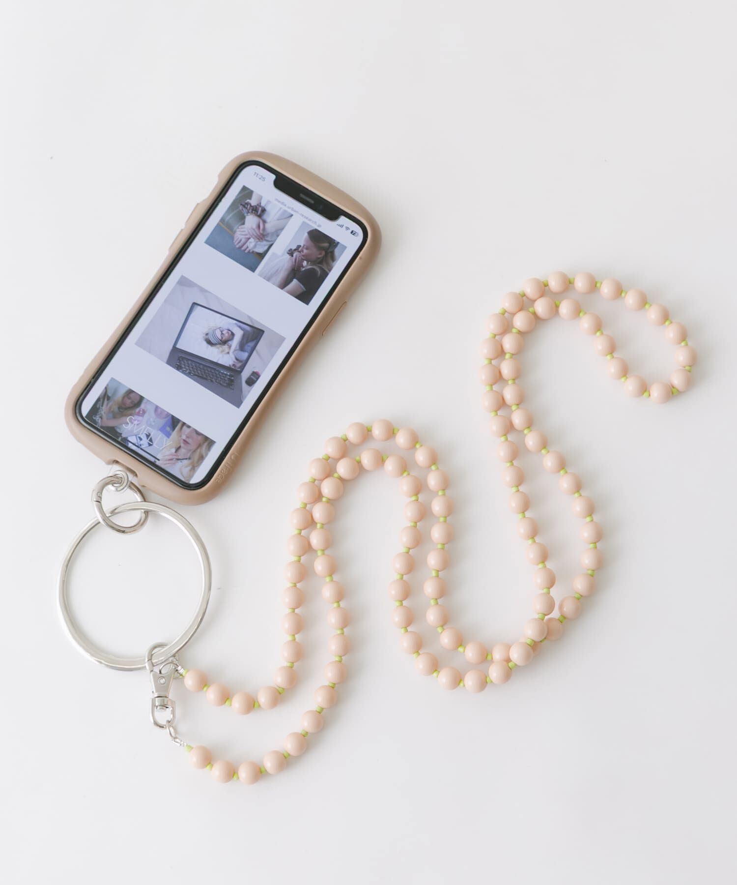 SMELLY「カラーボールマルチショルダー」|モバイルケース|ベージュ