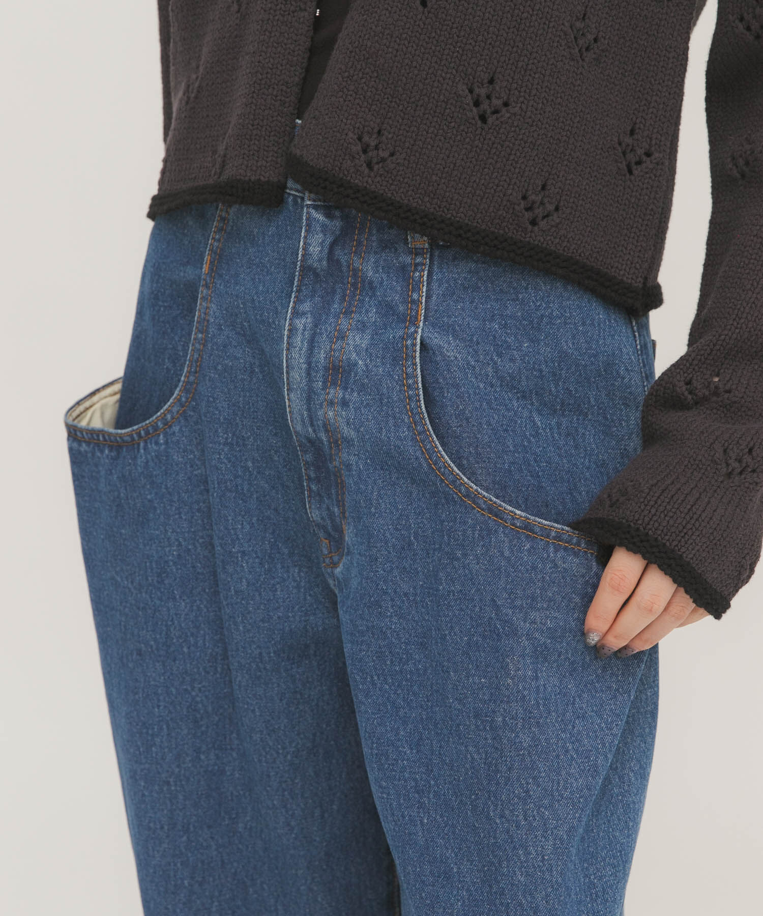  「『3サイズ展開』BIGポケットデザインデニム」|デニム|ブルー