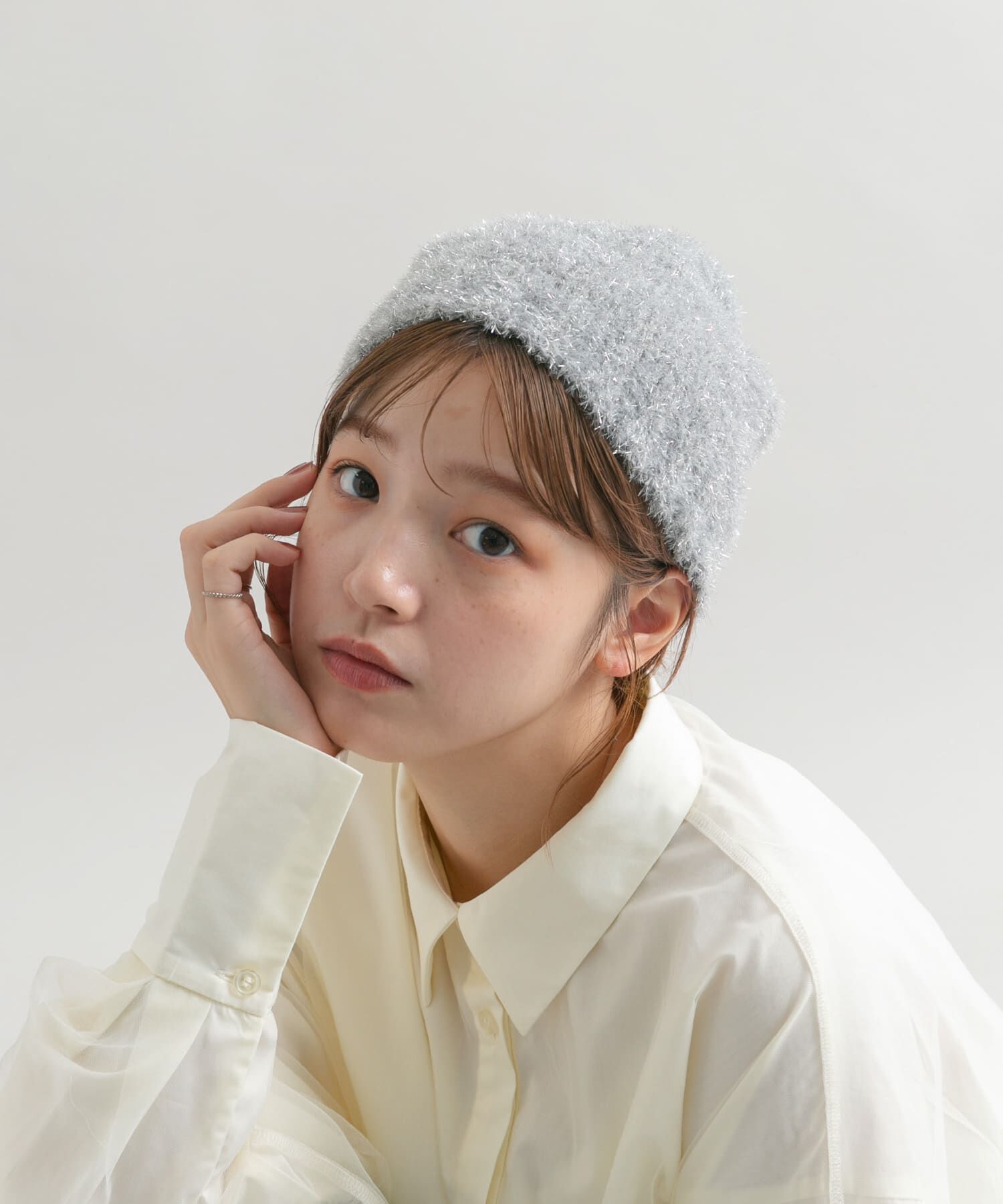  「ラメニットビーニー」|ニット帽|