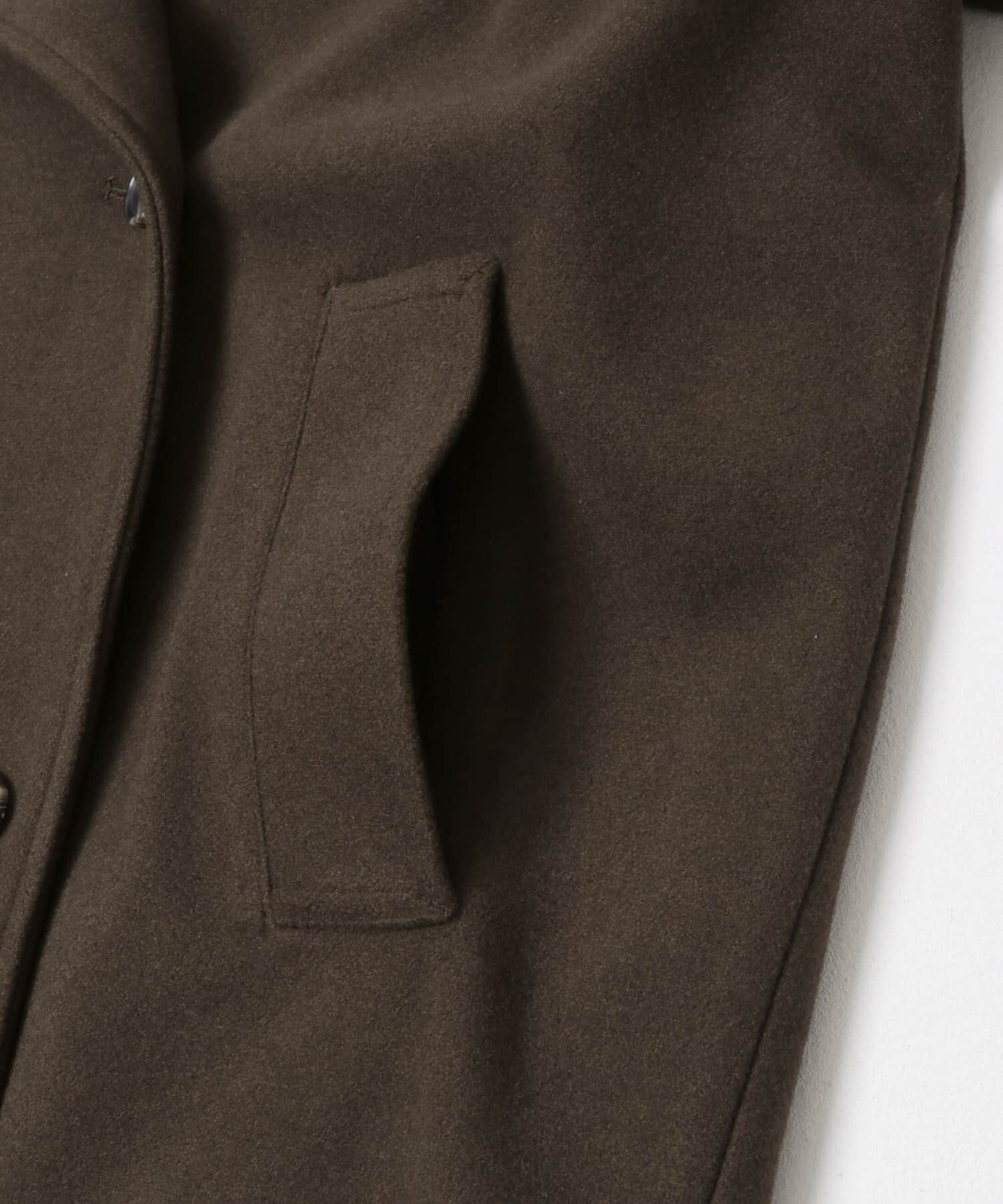  「BIGカラーミドルコート」|ノーカラーコート|