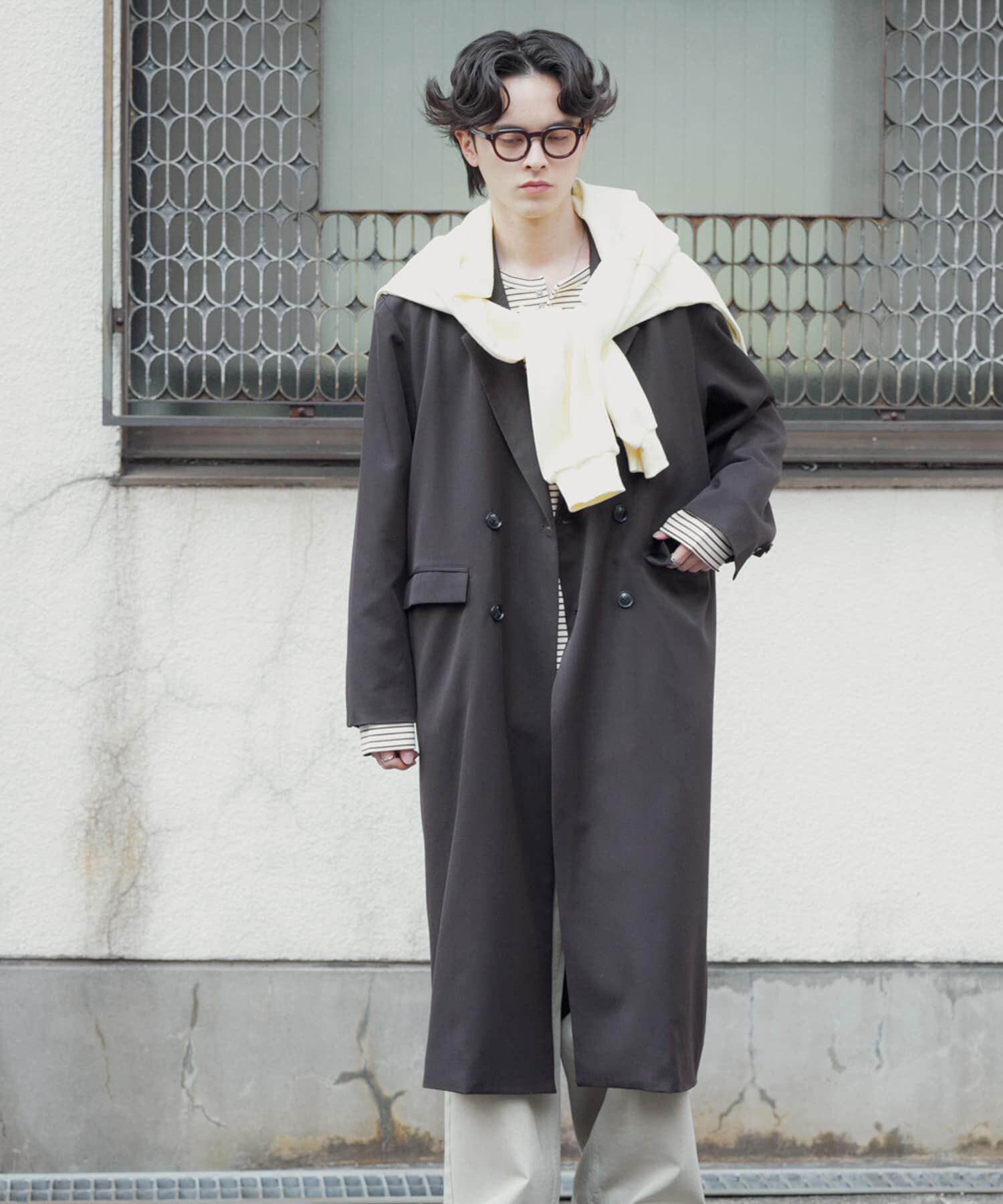 SENSE OF PLACE by URBAN RESEARCH「ダブルブレストロングコート」|ノーカラーコート|