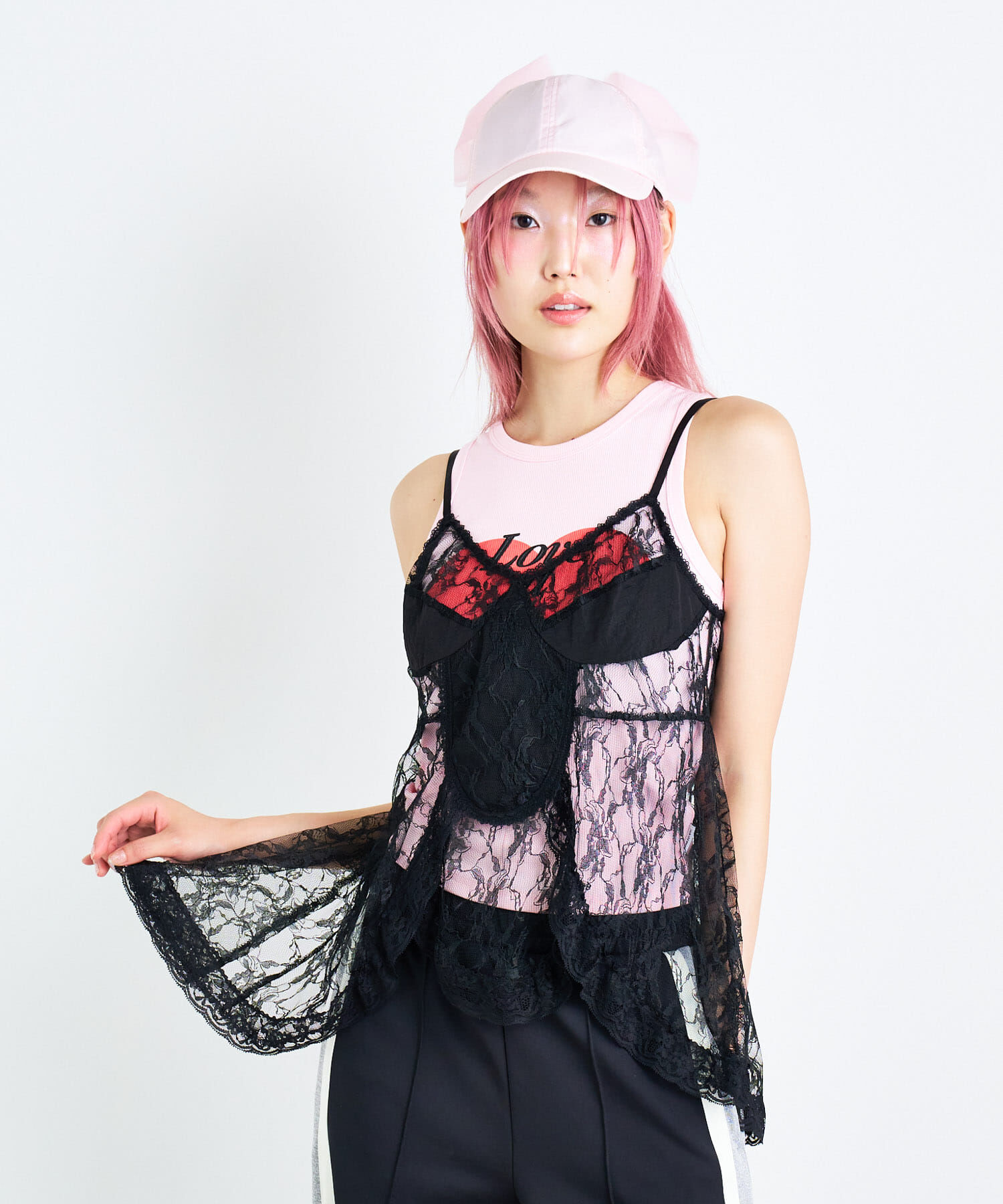 SENSE OF PLACE by URBAN RESEARCH「ANNA SUI NYC　マーメイドレースキャミソール」|キャミソール|ブラック