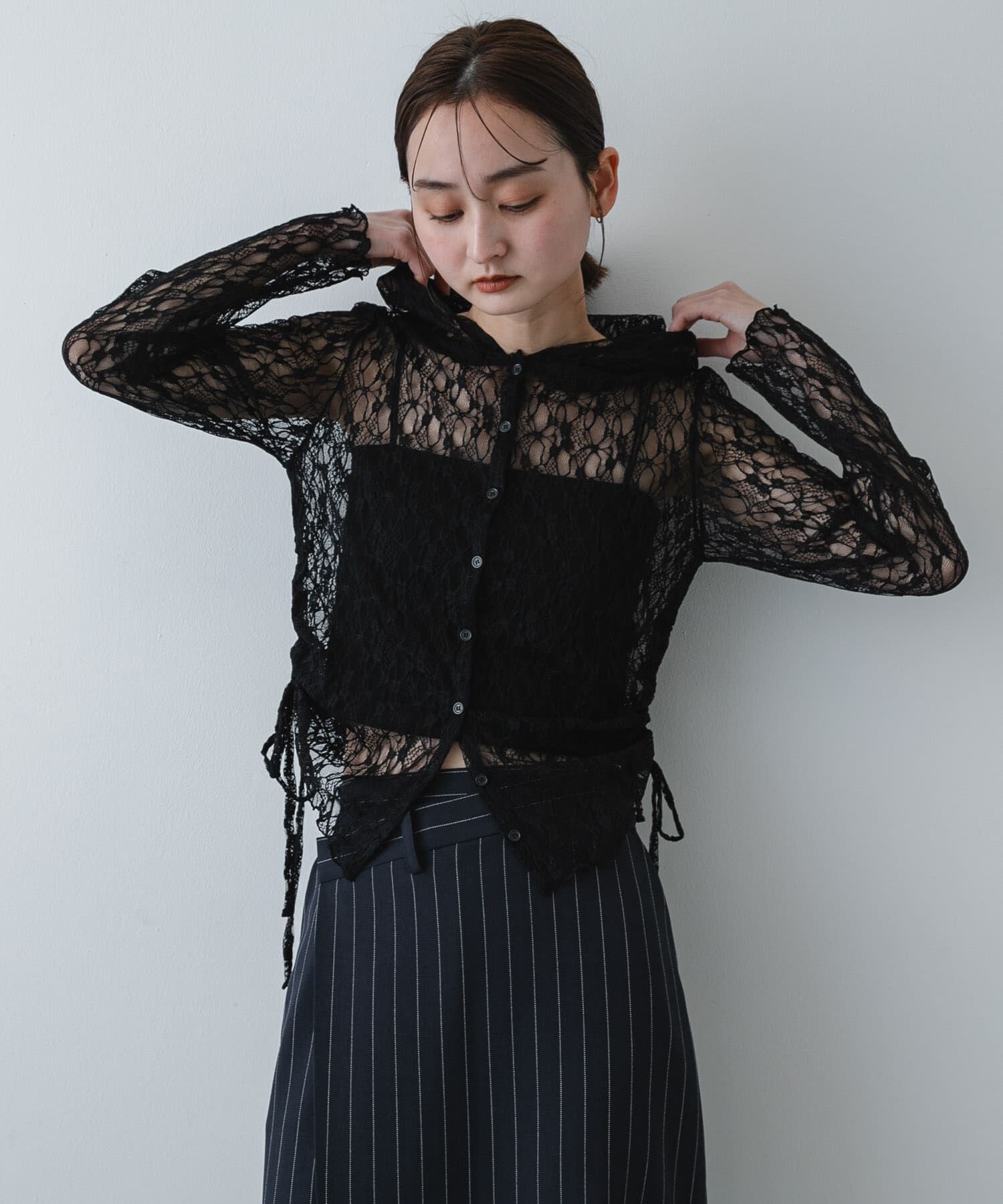 SENSE OF PLACE by URBAN RESEARCH「『洗濯可』フーディレースカットトップ」|その他|