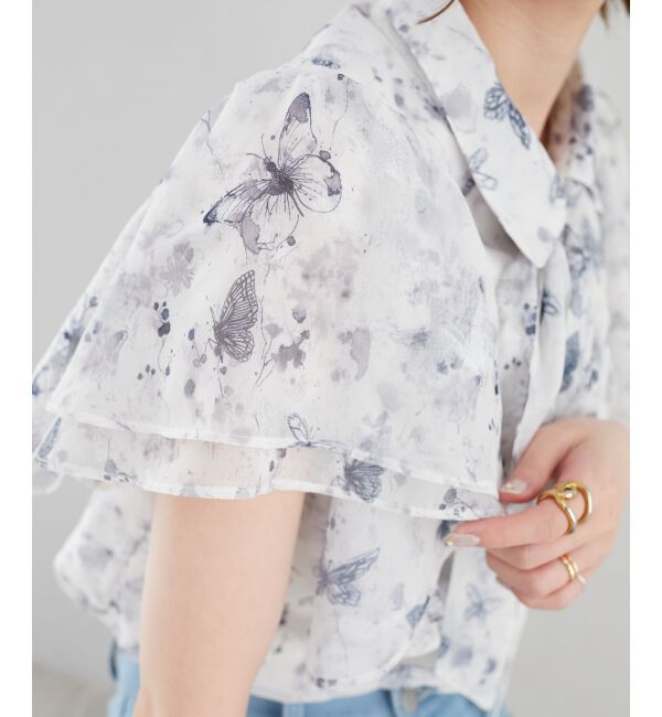  「2wayフリルスリーブブラウス」|シャツ・ブラウス|