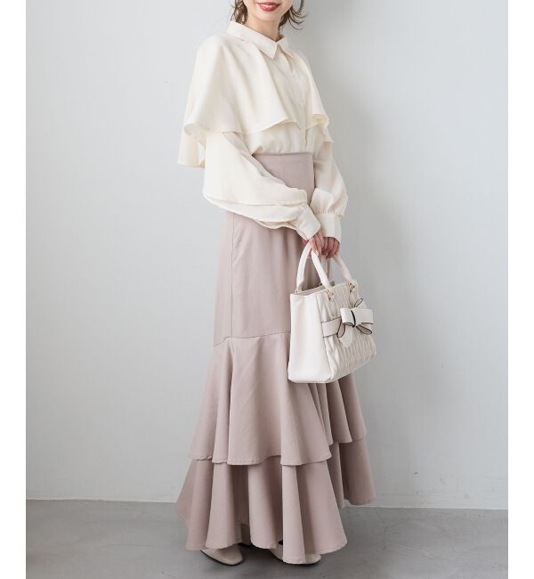  「シアーケープロングスリーブブラウス」|シャツ・ブラウス|