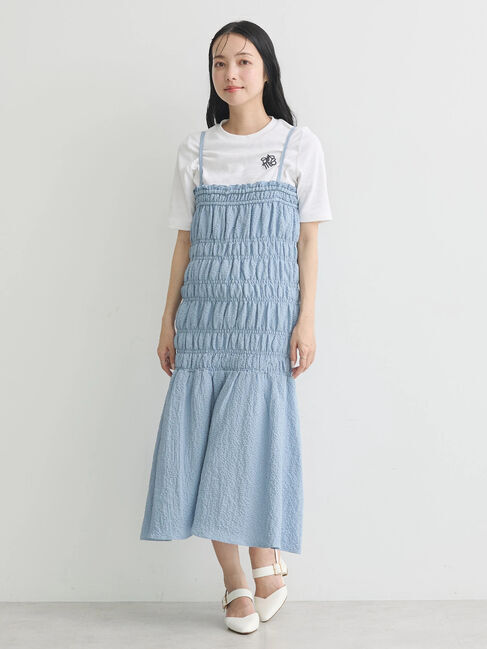 earth music&ecology「2wayシャーリングキャミワンピース」|ワンピース|