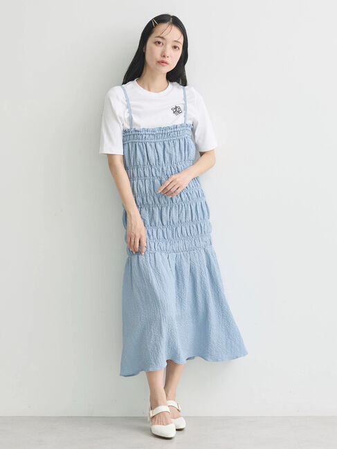 earth music&ecology「2wayシャーリングキャミワンピース」|ワンピース|