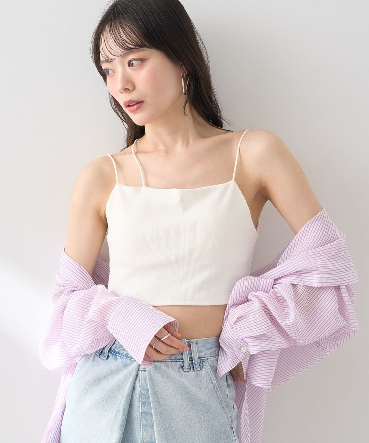 earth music&ecology「アシメショルダーショートキャミソール」|インナー|