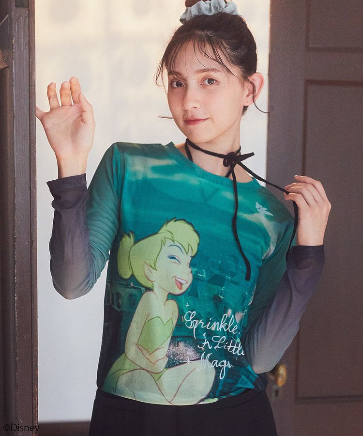 earth music&ecology「Tinker Bell/グラフィックシアープルオーバー」|Tシャツ・カットソー|Green