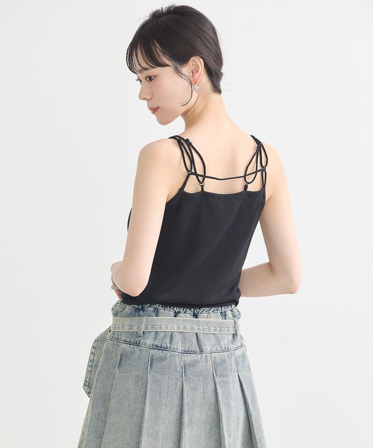 earth music&ecology「ダブルストラップパターンメッシュキャミソール」|インナー|