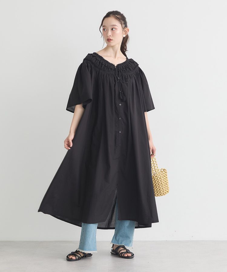earth music&ecology「ギャザーロングワンピース」|ワンピース|