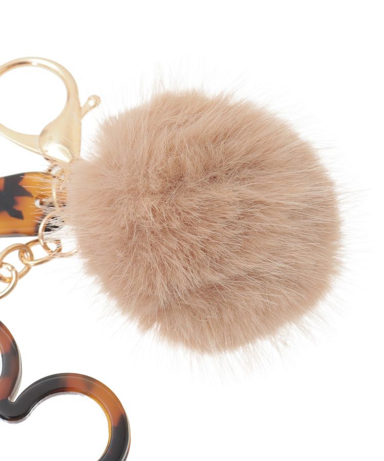 earth music&ecology「ファーポンポン+べっ甲柄ミラー付きチャーム」|その他|