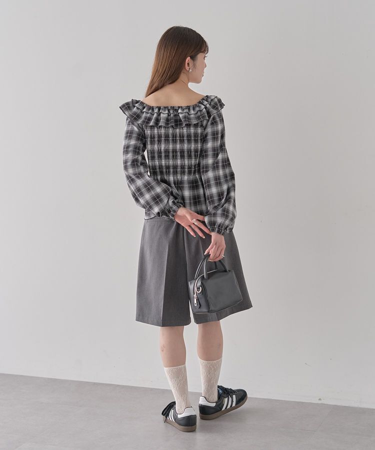 earth music&ecology「チェックシャーリングブラウス」|シャツ・ブラウス|