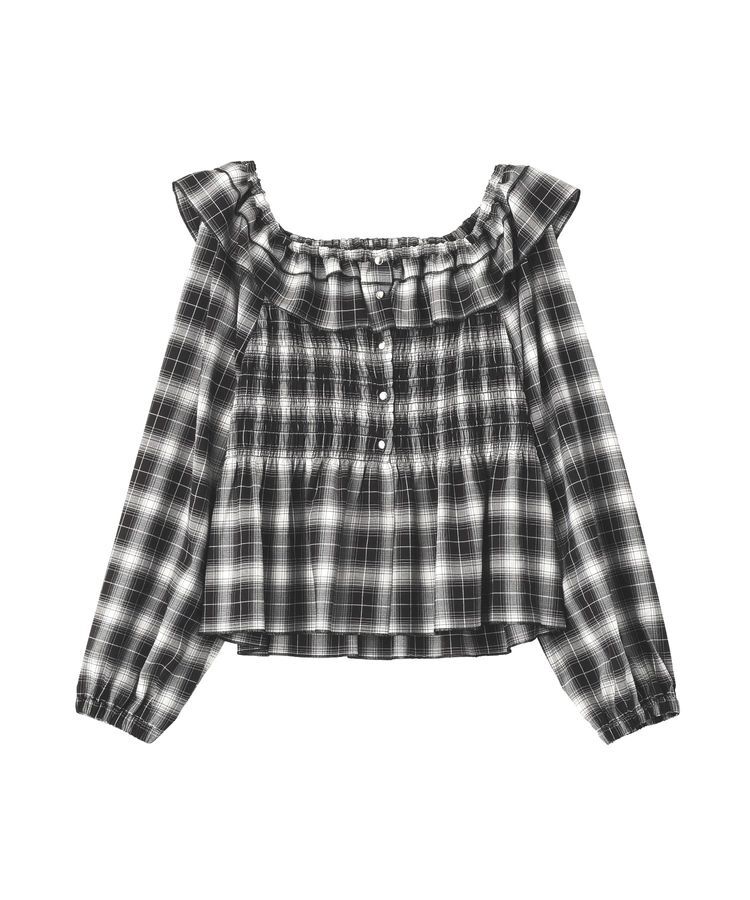 earth music&ecology「チェックシャーリングブラウス」|シャツ・ブラウス|