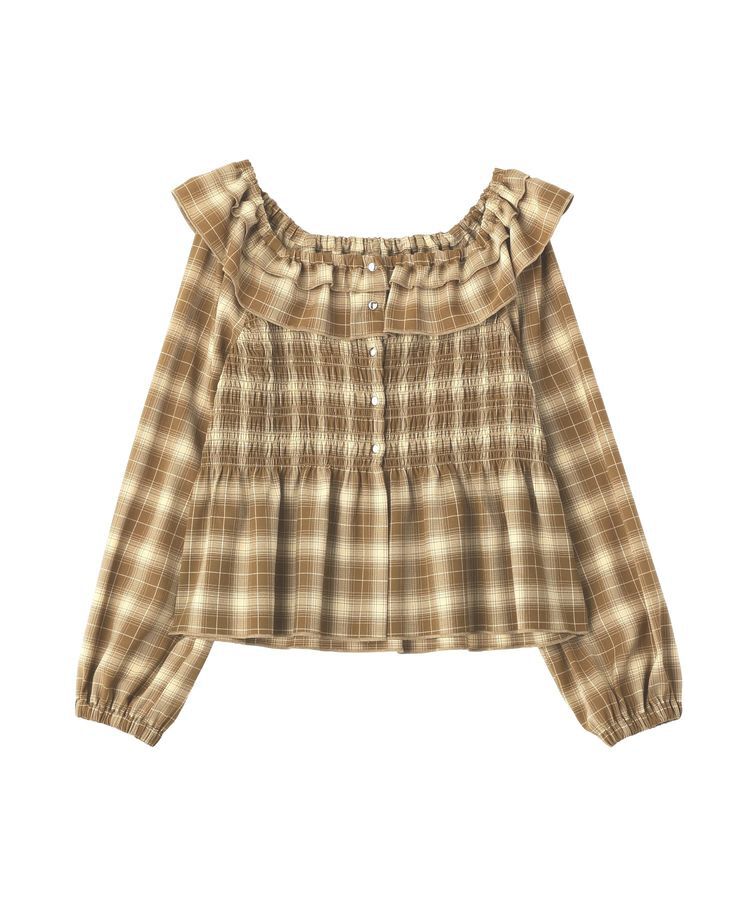 earth music&ecology「チェックシャーリングブラウス」|シャツ・ブラウス|