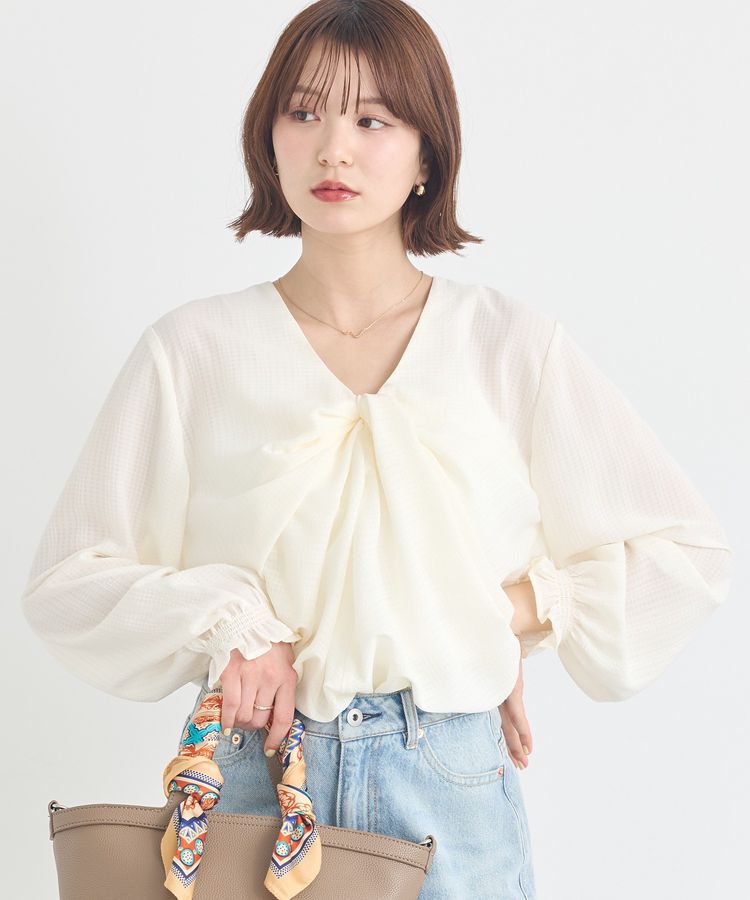 earth music&ecology「フロントツイストブラウス」|シャツ・ブラウス|Ivory
