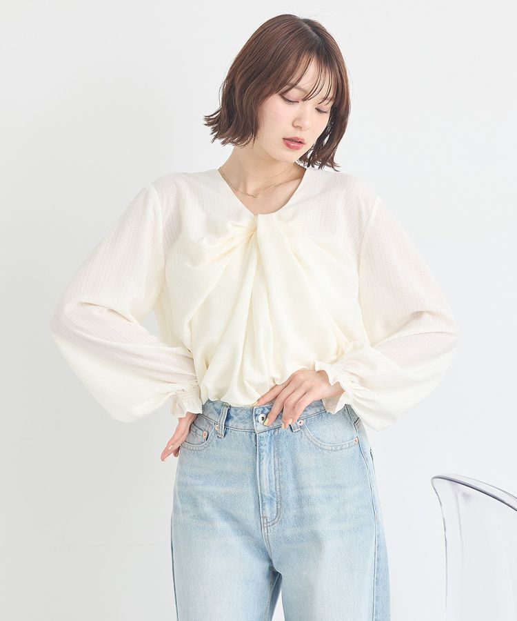 earth music&ecology「フロントツイストブラウス」|シャツ・ブラウス|
