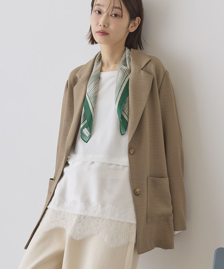 AMERICAN HOLIC「リネンライクオーバーサイズジャケット」|テーラードジャケット|Brown