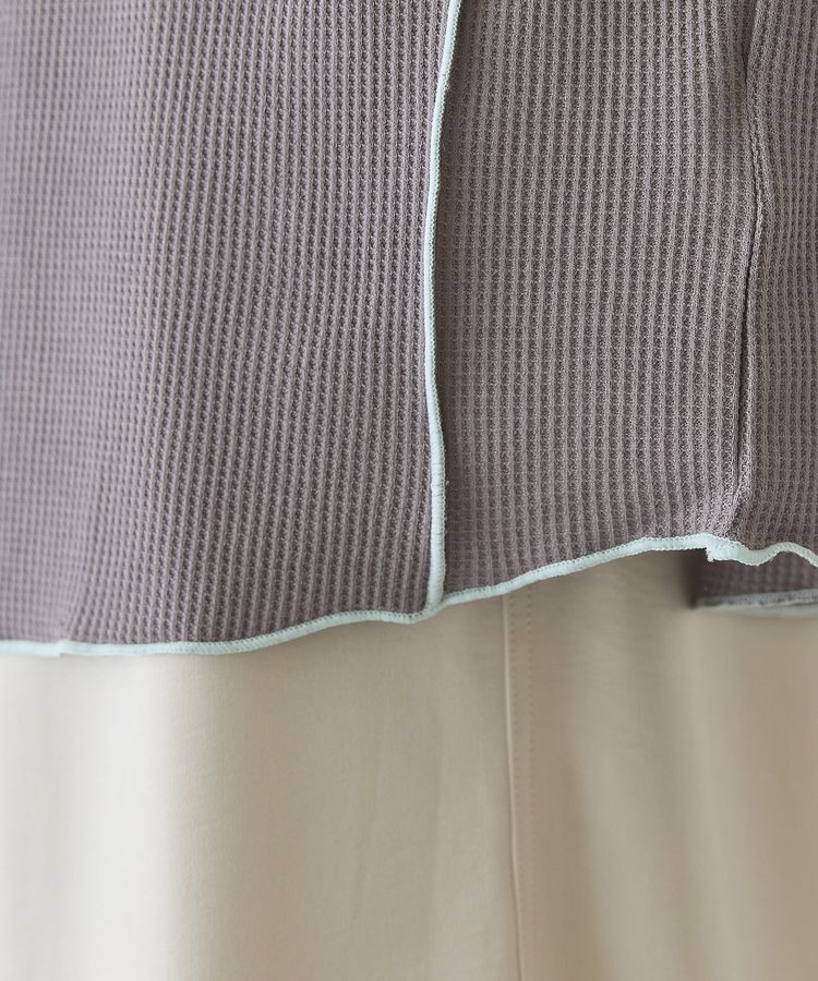 AMERICAN HOLIC「【選べる丈】ヘンリーネックワッフルメロープルオーバー」|Tシャツ・カットソー|