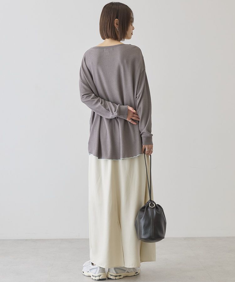 AMERICAN HOLIC「【選べる丈】ヘンリーネックワッフルメロープルオーバー」|Tシャツ・カットソー|