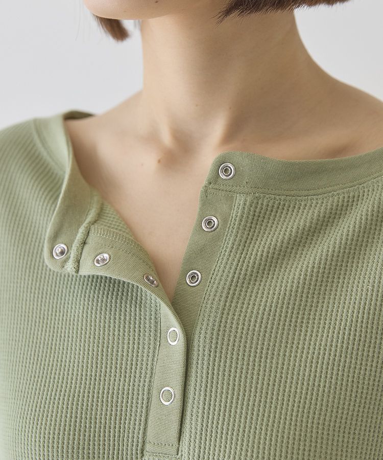 AMERICAN HOLIC「【選べる丈】ヘンリーネックワッフルメロープルオーバー」|Tシャツ・カットソー|