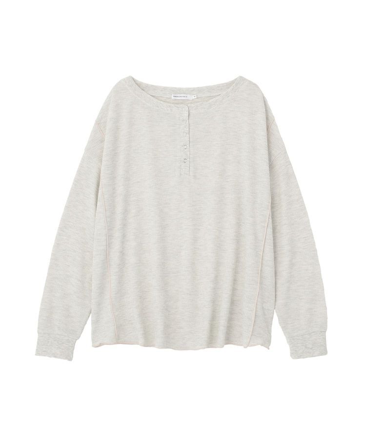AMERICAN HOLIC「【選べる丈】ヘンリーネックワッフルメロープルオーバー」|Tシャツ・カットソー|