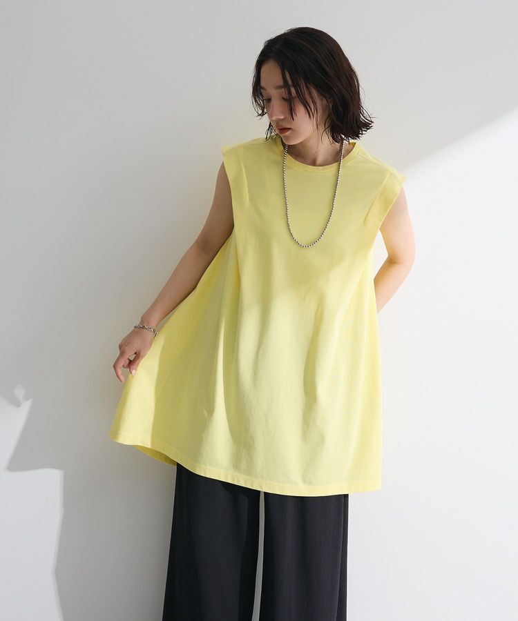 Green Parks「配色ステッチノースリーブチュニック」|チュニック|
