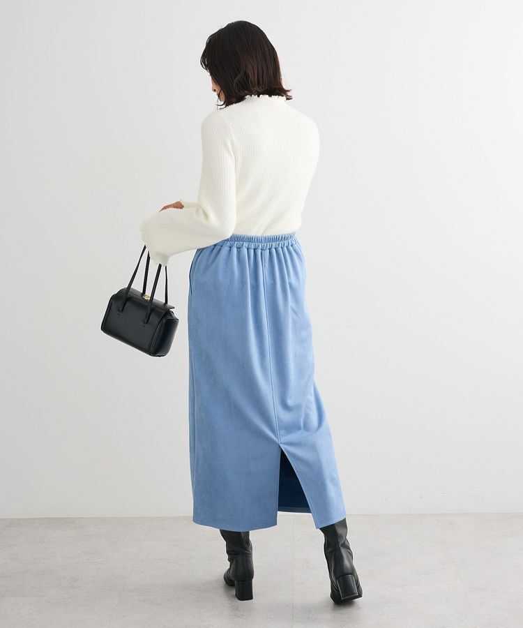 Green Parks「なめらかタッチスウェード調Iラインスカート」|タイト|