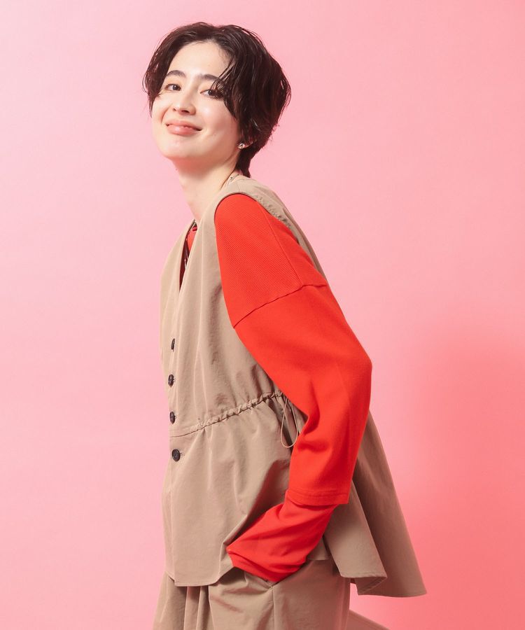 Green Parks「【楽しゃれUV】ドロストフレアベスト」|ベスト・ジレ|