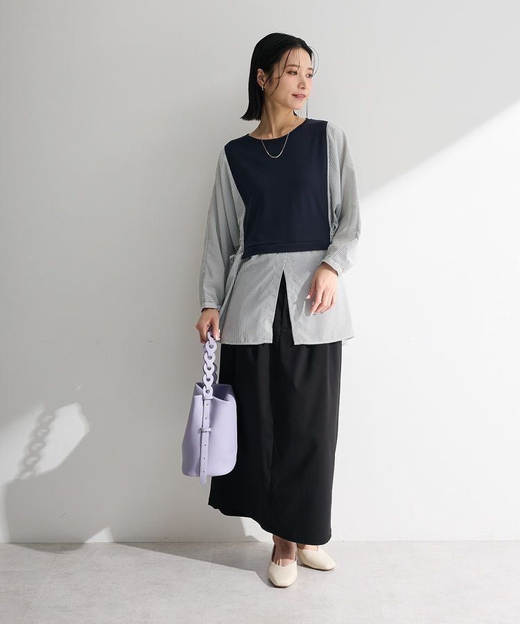 Green Parks「イージーケアタック入りスカート」|タイト|