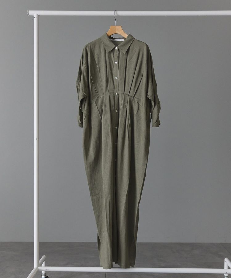 GARAGE OF GOOD CLOTHING「リネンタックロングワンピ-ス」|ワンピース|