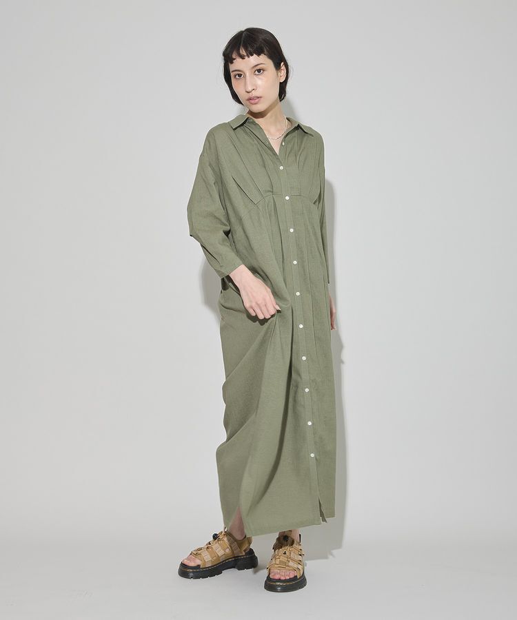GARAGE OF GOOD CLOTHING「リネンタックロングワンピ-ス」|ワンピース|
