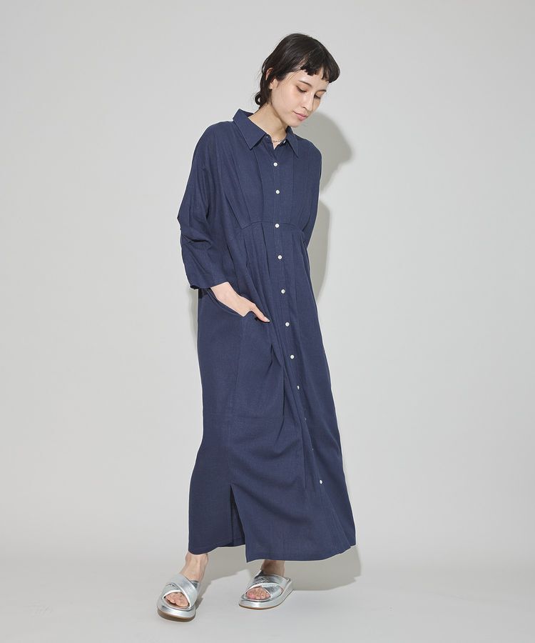 GARAGE OF GOOD CLOTHING「リネンタックロングワンピ-ス」|ワンピース|