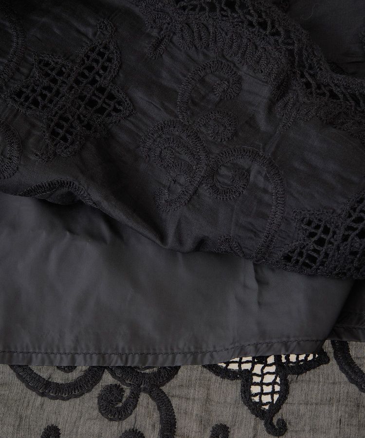 GARAGE OF GOOD CLOTHING「レースギャザーロングスカート」|フレア|