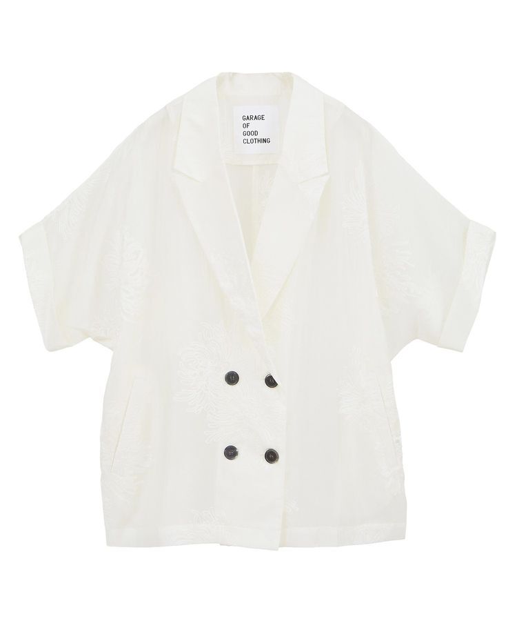GARAGE OF GOOD CLOTHING「シアー刺繍半袖ジャケット」|テーラードジャケット|