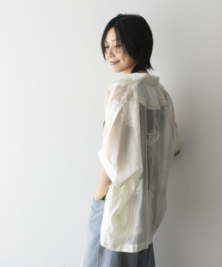 GARAGE OF GOOD CLOTHING「シアー刺繍半袖ジャケット」|テーラードジャケット|