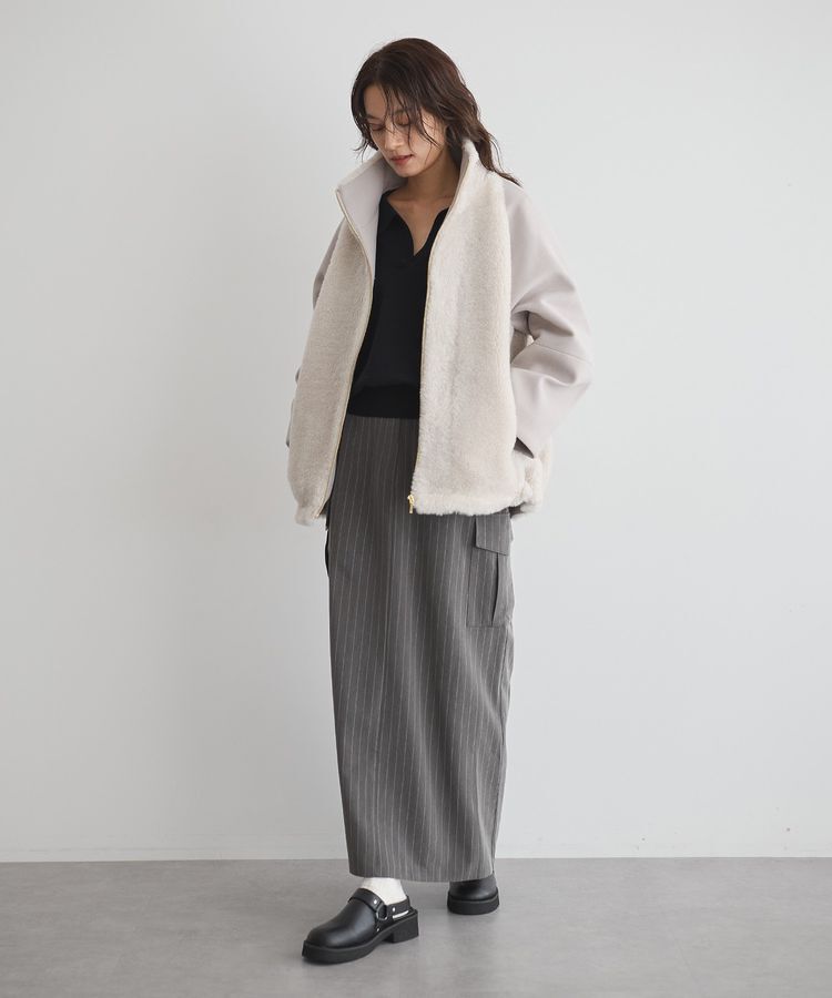 GARAGE OF GOOD CLOTHING「ストライプIラインカーゴスカート」|タイト|