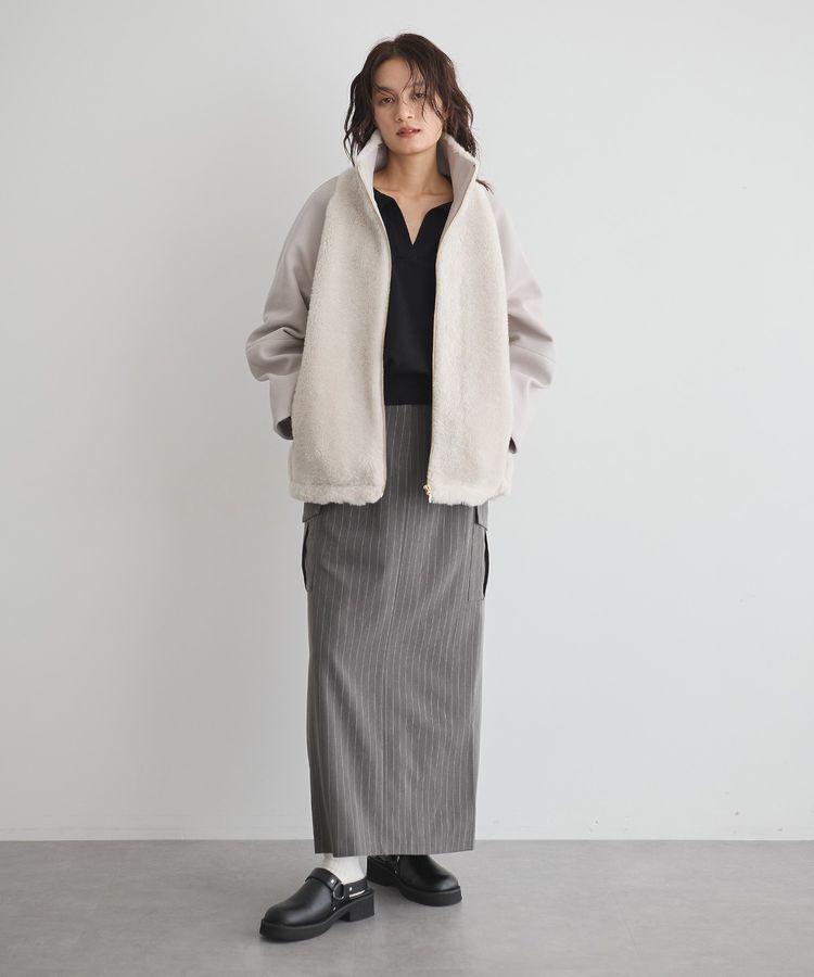 GARAGE OF GOOD CLOTHING「ストライプIラインカーゴスカート」|タイト|