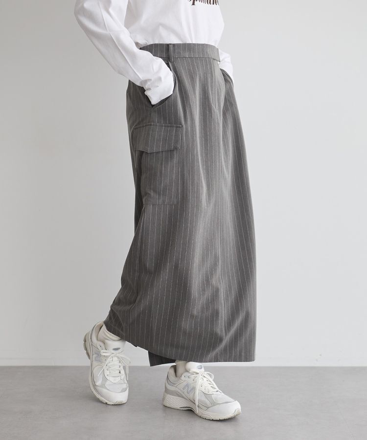 GARAGE OF GOOD CLOTHING「ストライプIラインカーゴスカート」|タイト|
