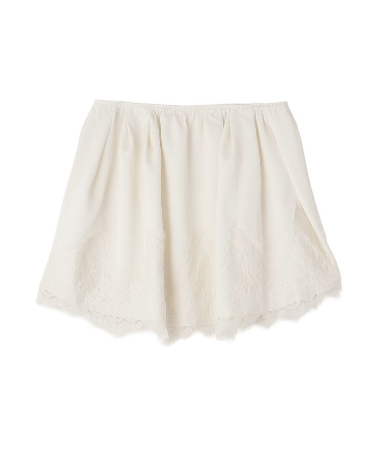 GARAGE OF GOOD CLOTHING「マットサテン裾レース付ショート丈スカート」|フレア|